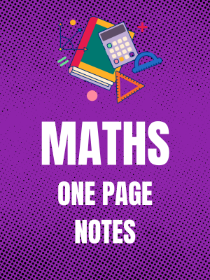 MATHS ONE PAGE NOTES